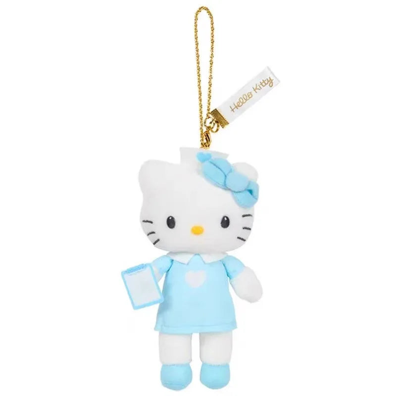 Sanrio Hello Kitty Kawaii Plush Toys Backpack Pendant Cartoon Long Legs Black Skin 50Th Anniversary Keychain Accessories Gifts