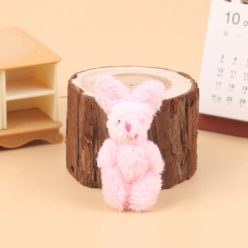 5.5CM Cute Rabbit Plush Toy Cartoon Bunny Pendant Soft Stuffed Doll Keychain Backpack Bag Key Ring Decor Dollhouse Decor Doll