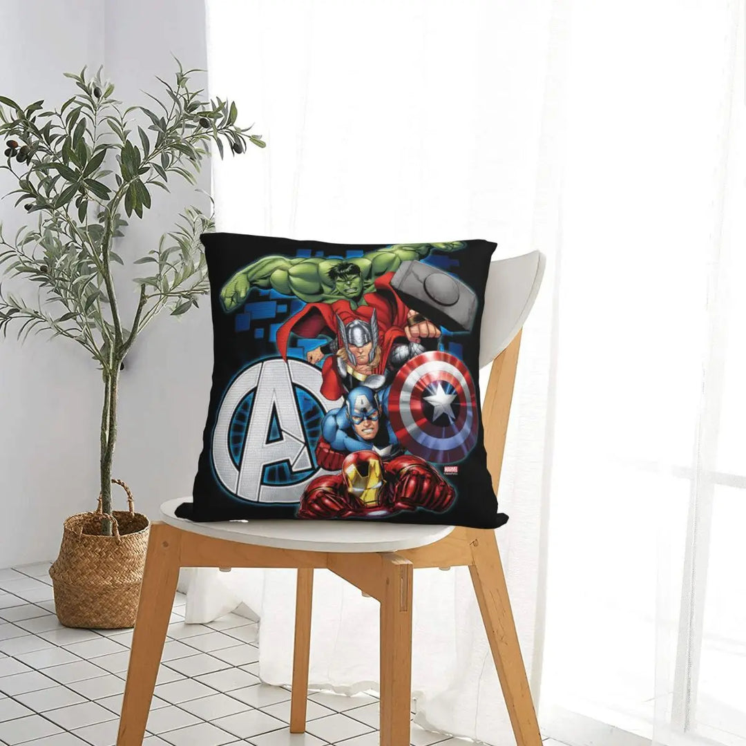 Anime Captain America Avengers Square Pillow Cases Cushion Covers Fashion Decor Pillowcover for Home 18"