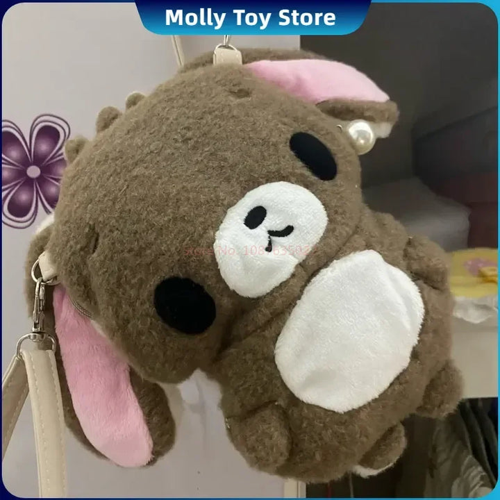 Kawaii Sanrio Sugarbunnies Plush Messenger Bag Cartoon Cure Double-Sided Bag Shirousa Kurousa Large Capacity Shoulder Bag Gifts