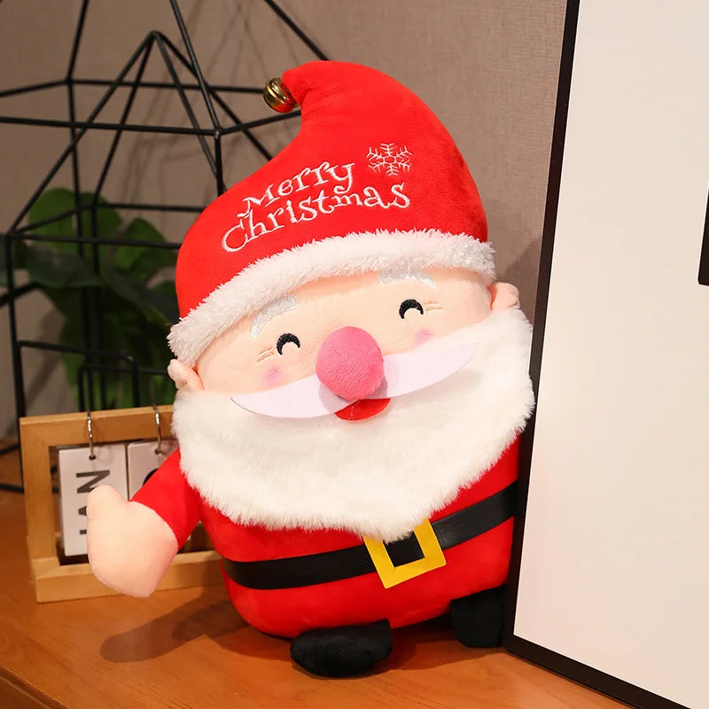 Cute Cartoon Santa Claus Deer Plush Toy Stuffed Animals Deer Soft Doll Father Christmas Plush Christmas Decor Gift for Kids