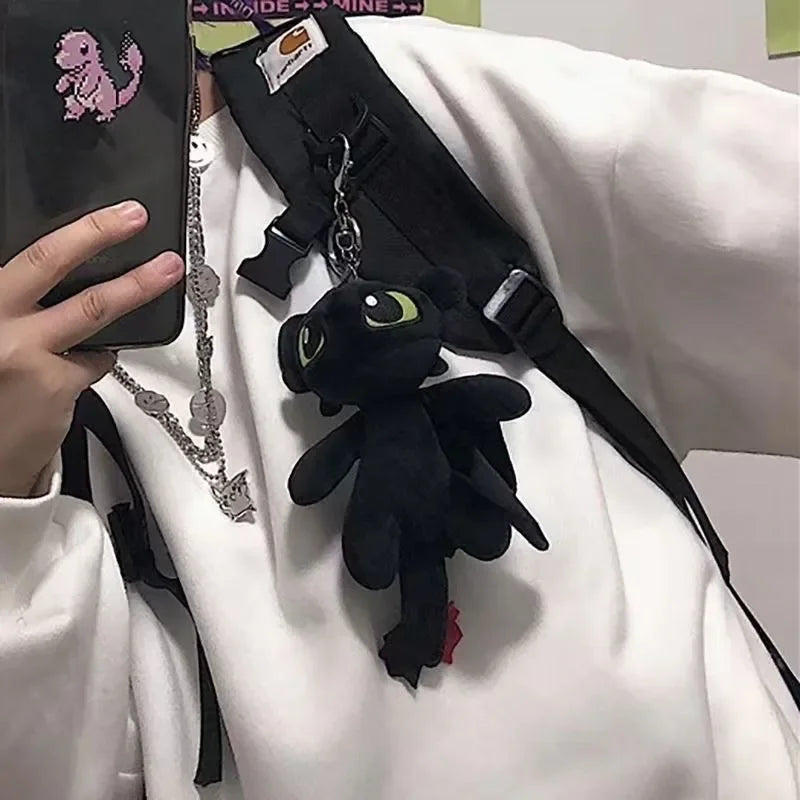 Cute Toothless Creative Pendant Plush Keychain Cartoon Peripheral Dolls School Bag Accessories Friends Children Christmas Gifts