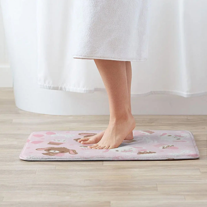 Cartoon Sugarbunnies Memory Foam Bathroom Rugs Ultra Soft Non-Slip Carpet Bath Mat Water Absorbent for Kitchen Shower