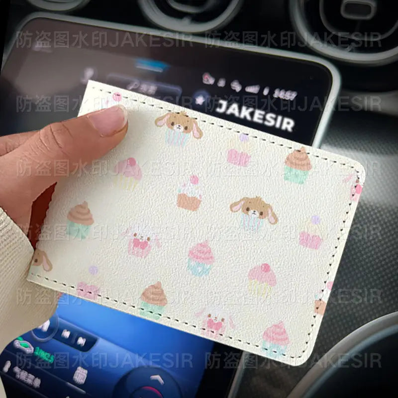 Kawaii Sugarbunnies Driver'S License Protective Leather Cover Cartoon Cute Id Card Sleeve Anti Loss Wear-Resistant Girls Gifts