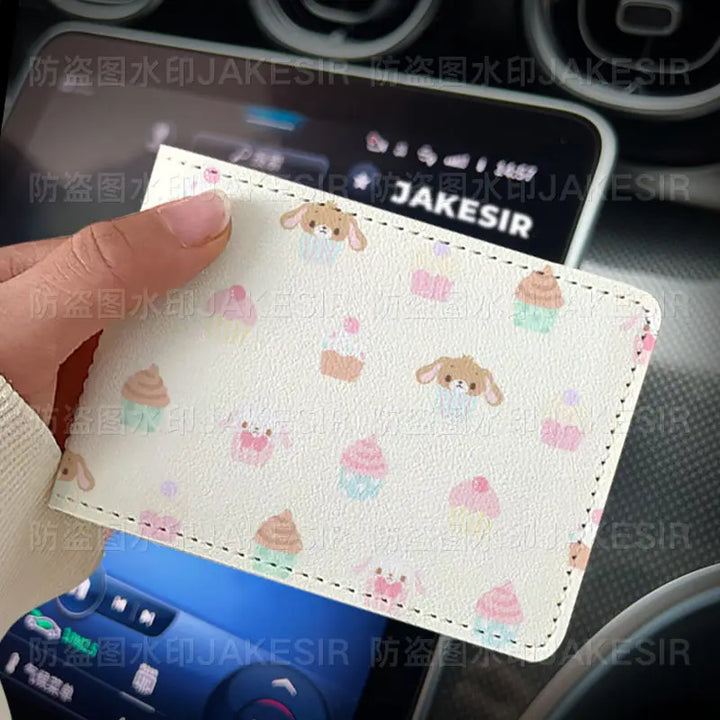 Kawaii Sugarbunnies Driver'S License Protective Leather Cover Cartoon Cute Id Card Sleeve Anti Loss Wear-Resistant Girls Gifts