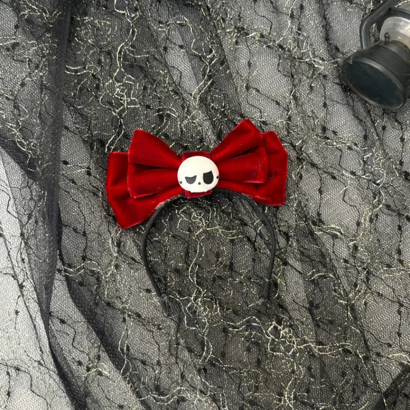 Doll Clothes Only 17cm/15cm Sitting Party Series 1-3 Labubu Leopard Print Dress with Velvet Skull Bow Hair Hoop Accessory Toy