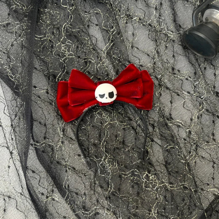 Doll Clothes Only 17cm/15cm Sitting Party Series 1-3 Labubu Leopard Print Dress with Velvet Skull Bow Hair Hoop Accessory Toy