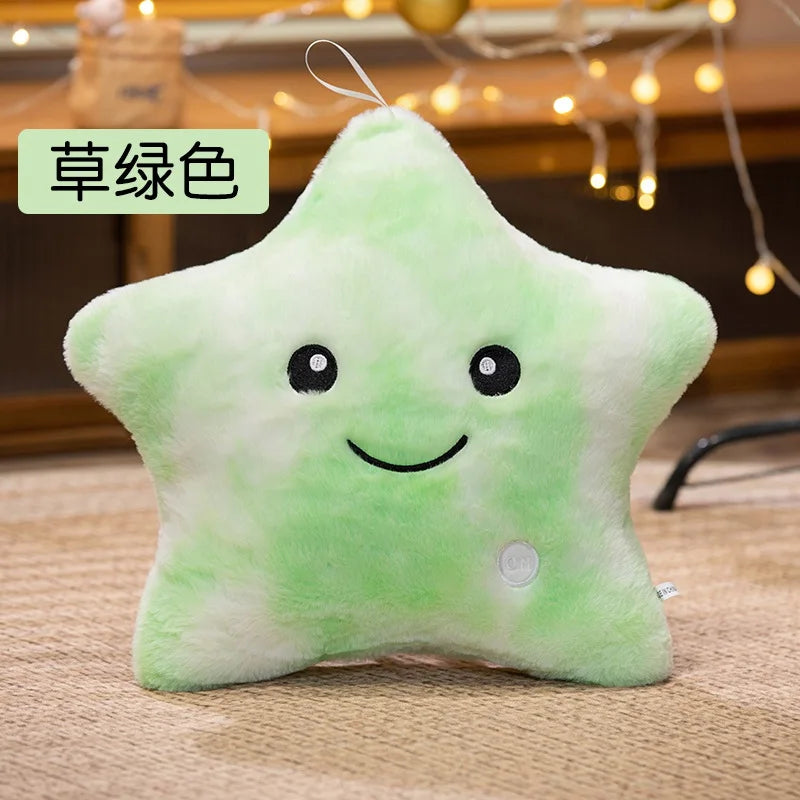 Electronic Star Plush Toy Stuffed Soft Star Pillow Doll LED Light Plush Glowing Soft Doll Baby Kid Toys Birthday Gift Home Decor