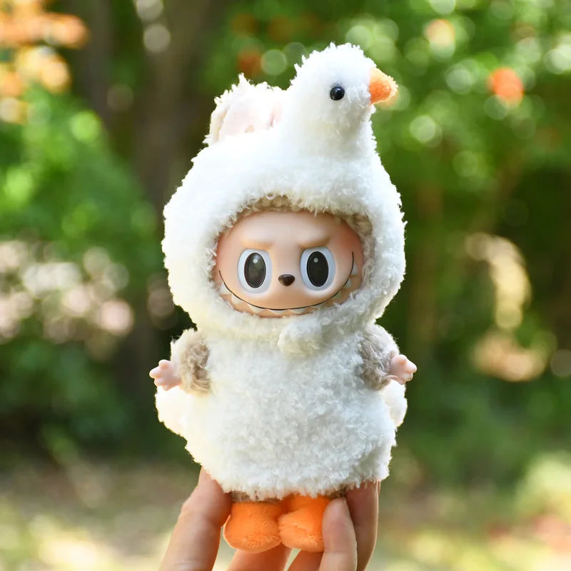 17cm Cute Mini Plush Doll'S Clothes Snowman Duck Elephant Panda Bunny Outfit Accessories For Korea Kpop Exo Labubu Idol Dolls