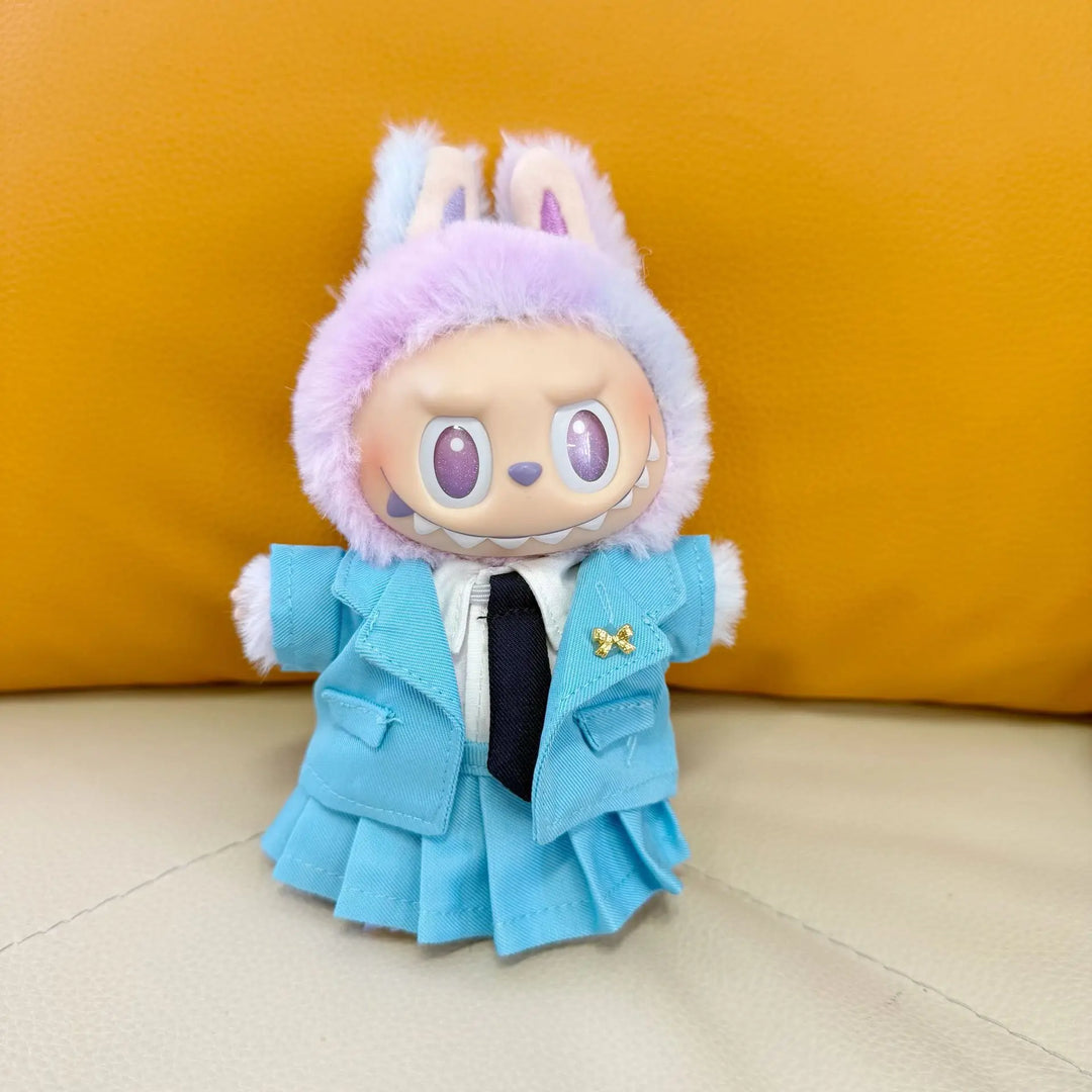 Labubu Doll III Clothes Uniform Set School Wear 15/17cm Plush Doll'S Clothes Labubu I II Idol Dolls Sitting Party Accessories