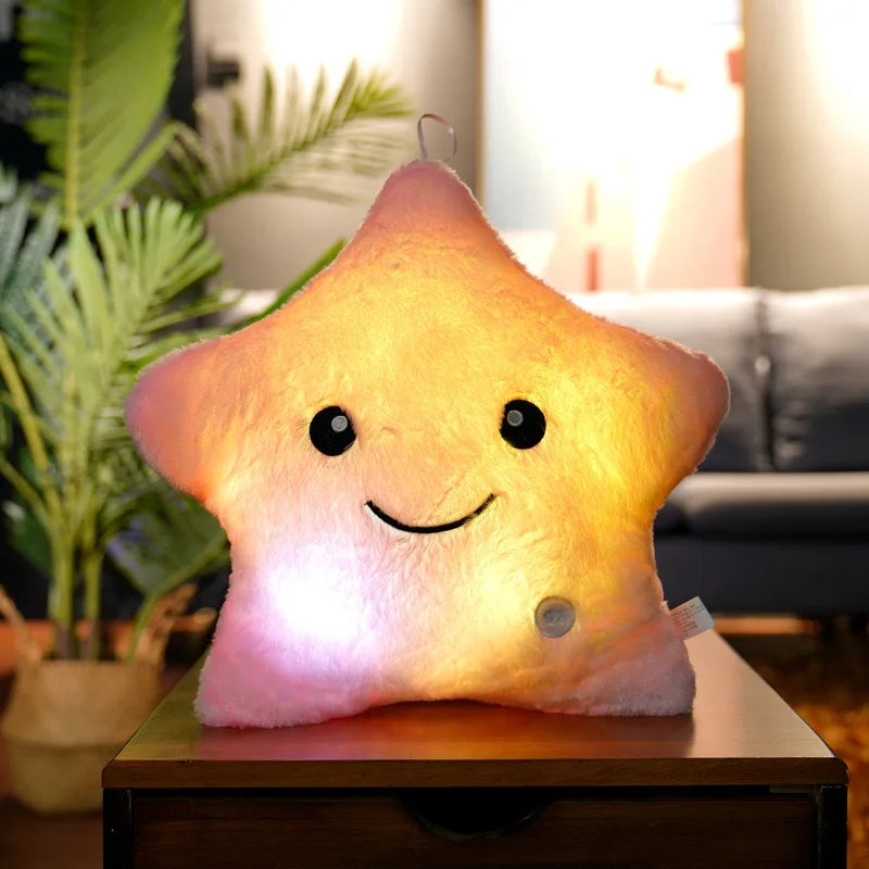 Cute Led Light Plush Toy Star Pillow Luminous Star Throw Pillow With Colorful Light KidsToy Birthday Christmas Gift