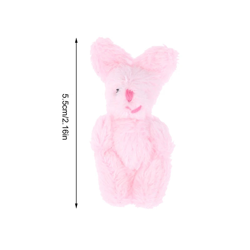 5.5CM Cute Rabbit Plush Toy Cartoon Bunny Pendant Soft Stuffed Doll Keychain Backpack Bag Key Ring Decor Dollhouse Decor Doll