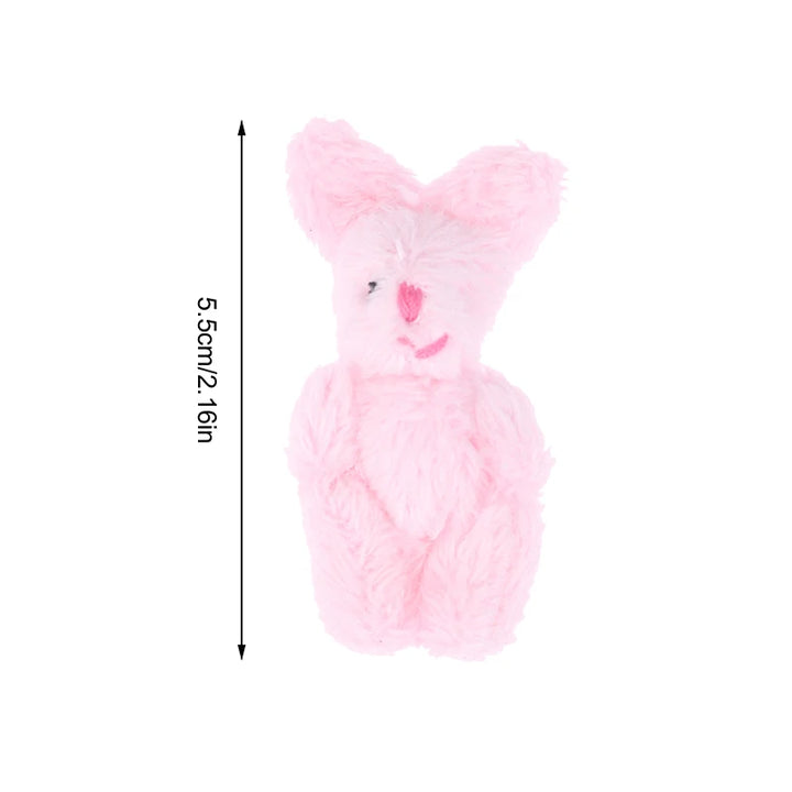 5.5CM Cute Rabbit Plush Toy Cartoon Bunny Pendant Soft Stuffed Doll Keychain Backpack Bag Key Ring Decor Dollhouse Decor Doll