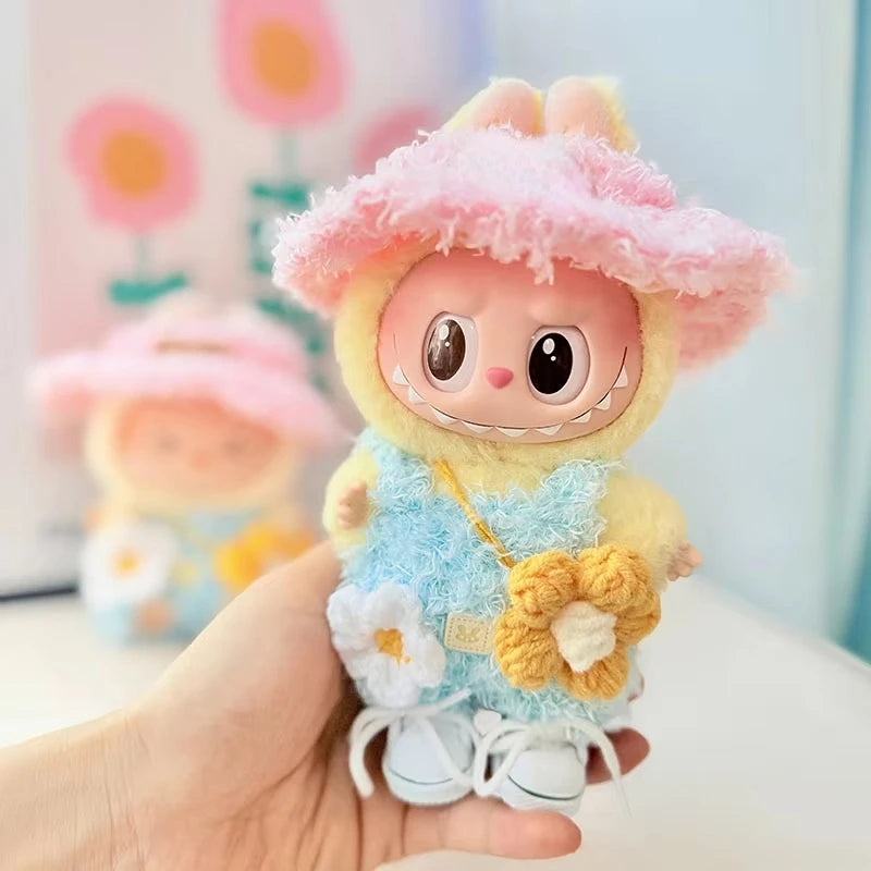 15cm/17cm Labubu Doll Costume Sitting Party 1st And 2nd Generation Little Devil Angel Set Cute DIY Gift