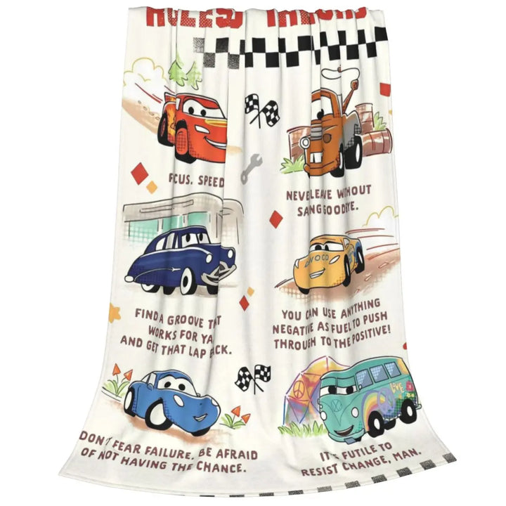 Life Is A Highway Lightning McQueen Flannel Blankets Cars Funny Throw Blankets for Bed Sofa Couch 200x150cm Rug Piece