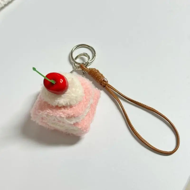 Simulation Food Plush Keychain with Hamburger, Sandwich, and Cake Designs; Adorably Cute Stuffed Doll; Perfect Bag Pendant Gift.