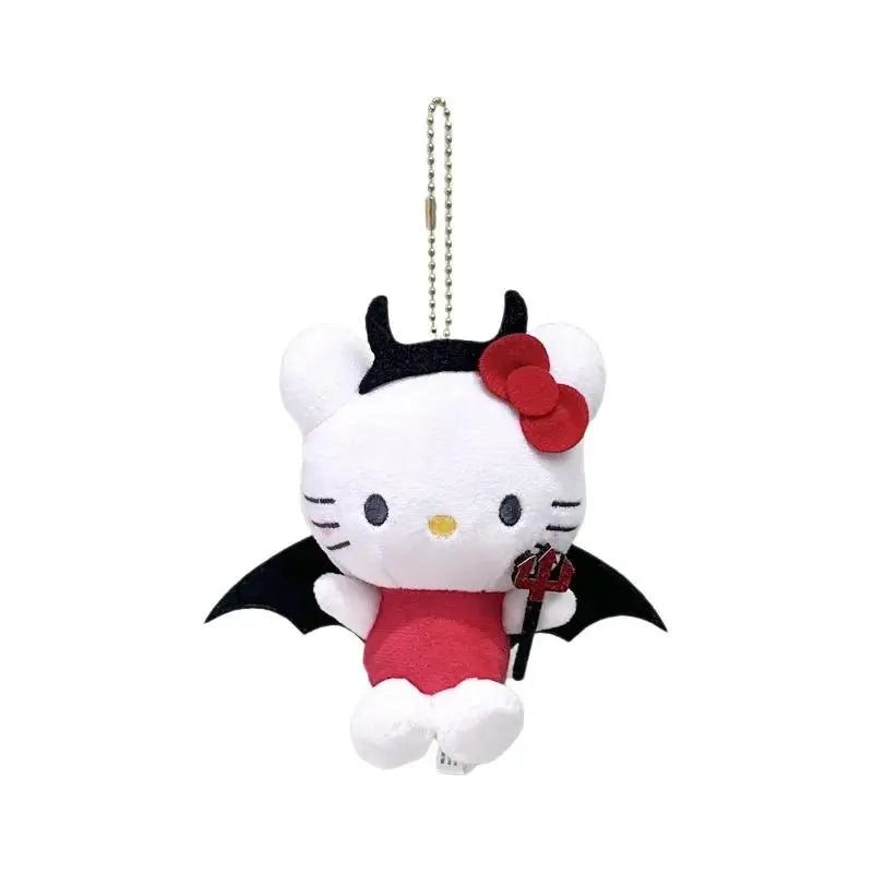 Sanrio Kuromi My Melody Keychain Cartoon Halloween Plush Toys Kawaii Hello Kitty Doll Backpack Pendant Decoration Holiday Gift
