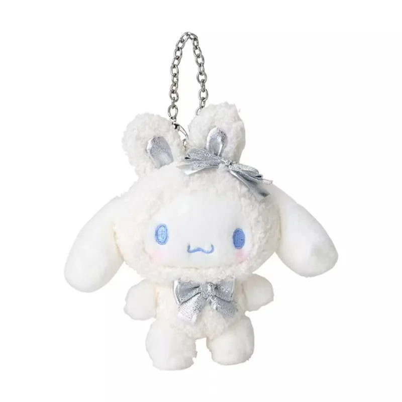 Sanrio Kuromi My Melody Kawaii Cartoon Hello Kitty Keychain Plush Toy Cinnamoroll Backpack Pendant Decoration Girl Birthday Gift