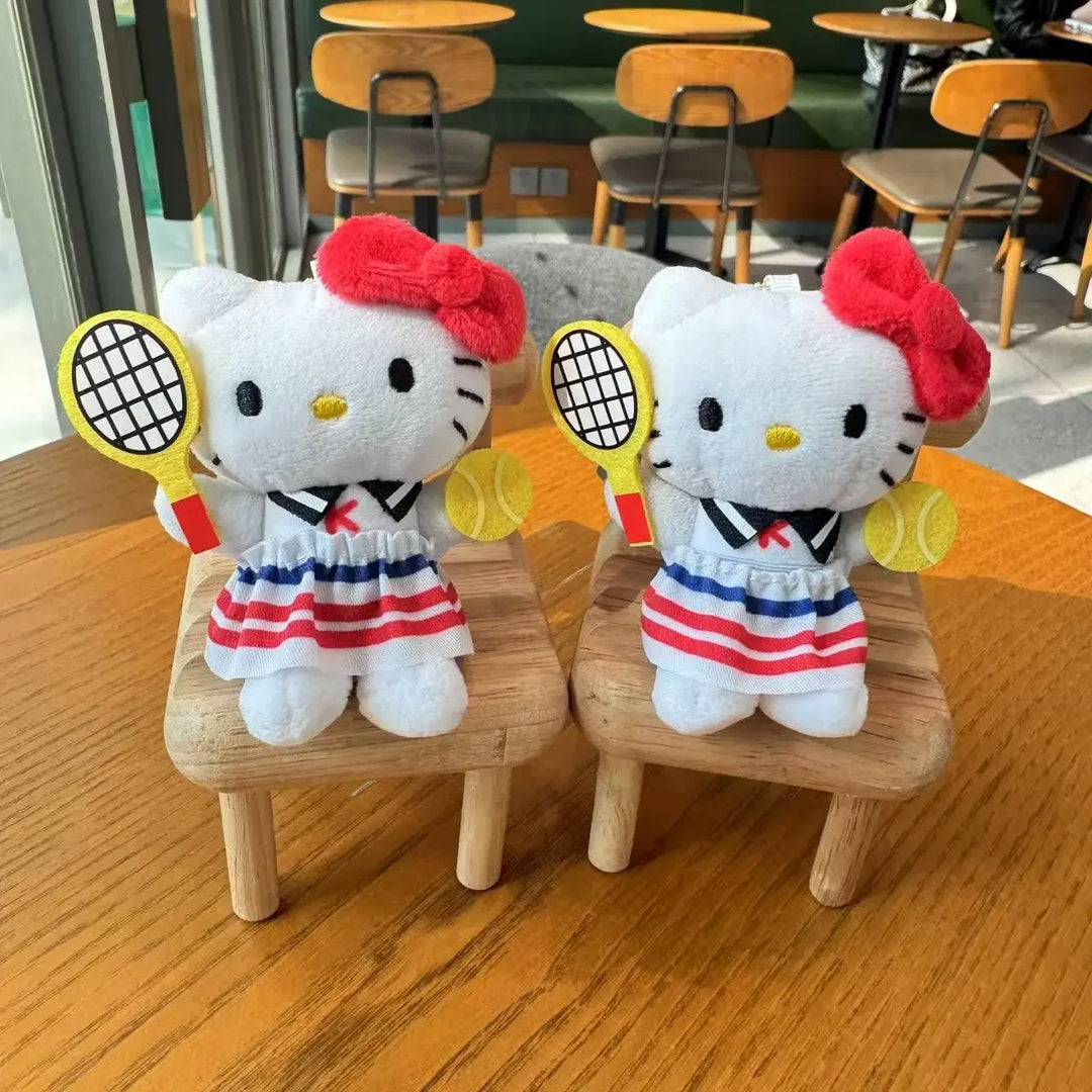 Hello Kitty Tennis Kawaii Plush Toys Backpack Pendant Decorative Keychain Cute Boys Girls Creative Birthday Gifts