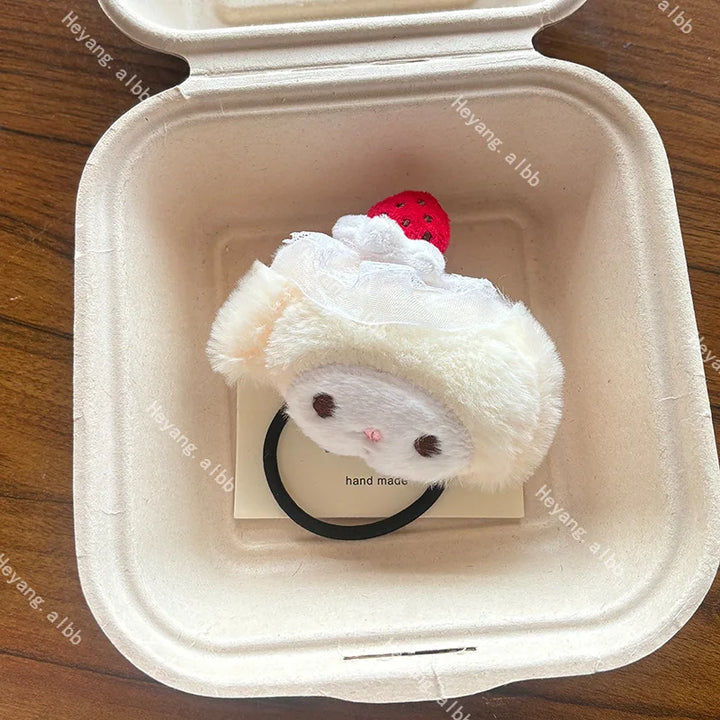 Kawaii Sanrio My Melody Plush Hairpin Cartoon Versatile Hair Band Headdress Sweet Bangs Side Clip Girl Birthday Gift Ornaments