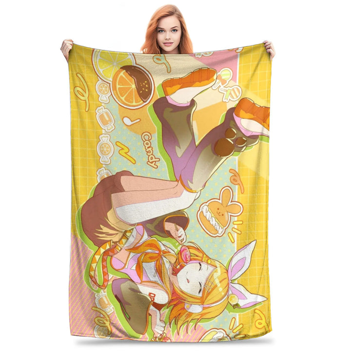 Project Sekai Fleece Blankets  Awesome Throw Blankets for Home Hotel Sofa  125*100cm Quilt