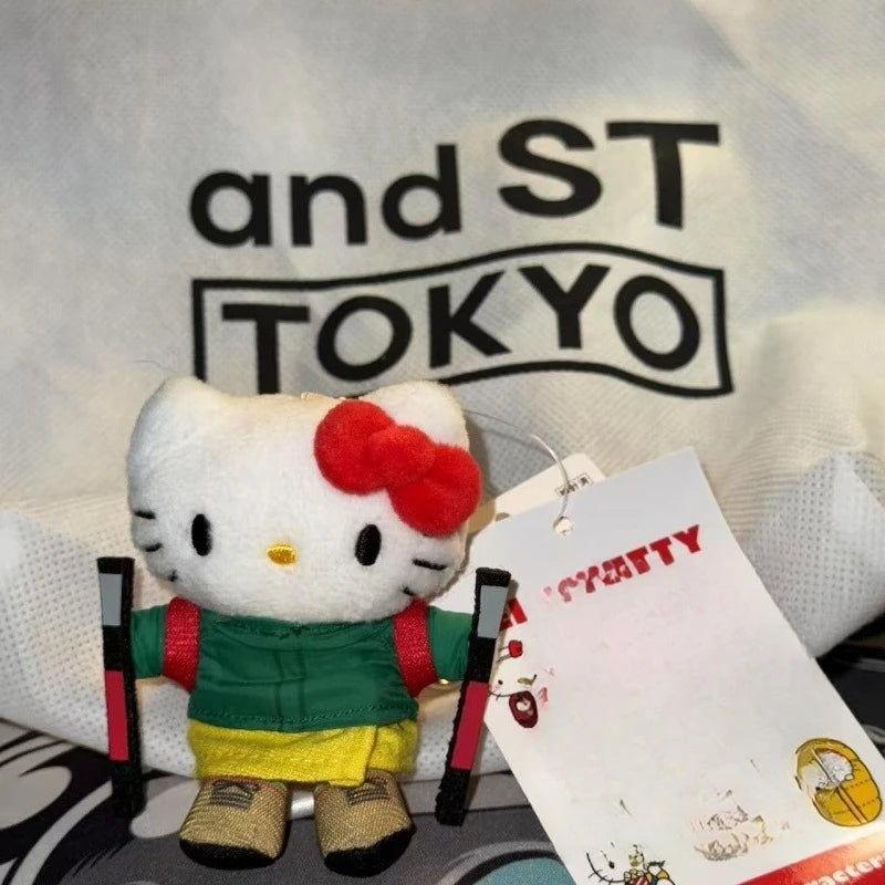 Sanrio Hello Kitty Plush Doll Keychain Pendant outdoor climb mountains kawaii collection Kt Stuffed Soft Doll KeyRing Girls Gift