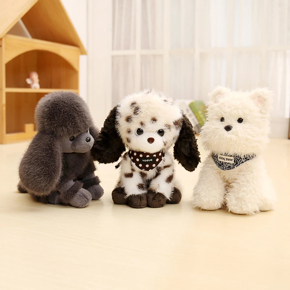 Kawaii 20cm Poodle Stuffed Farm Animal Scottish West Highland Puppy Plush Toys Dotted Dalmatian Dog Soft Dolls Cute Gift Friend