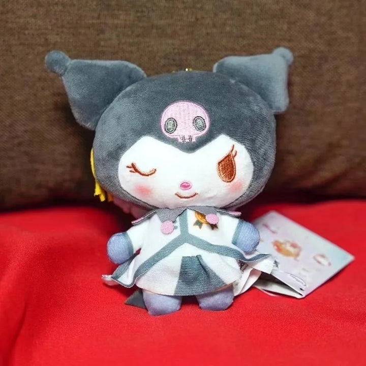 kawaii Sanrio Plush Toys Pendant Kuromi Cinnamoroll Cardcaptor Sakura series bow Kitty cat MY melody plush keychain bag charm