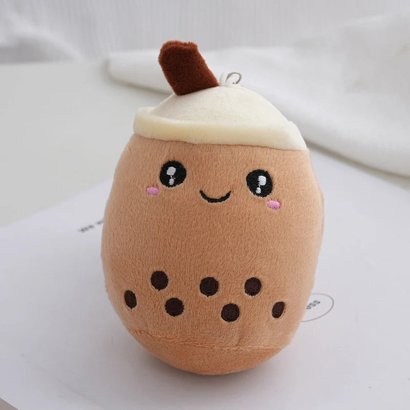 12cm Milk Tea Coffee Cup Toy Stuffed Bubble Tea Fruit Plush Keychain Toys Cute Kawaii Soft Plush Doll Pillow Bag Charm Accessory