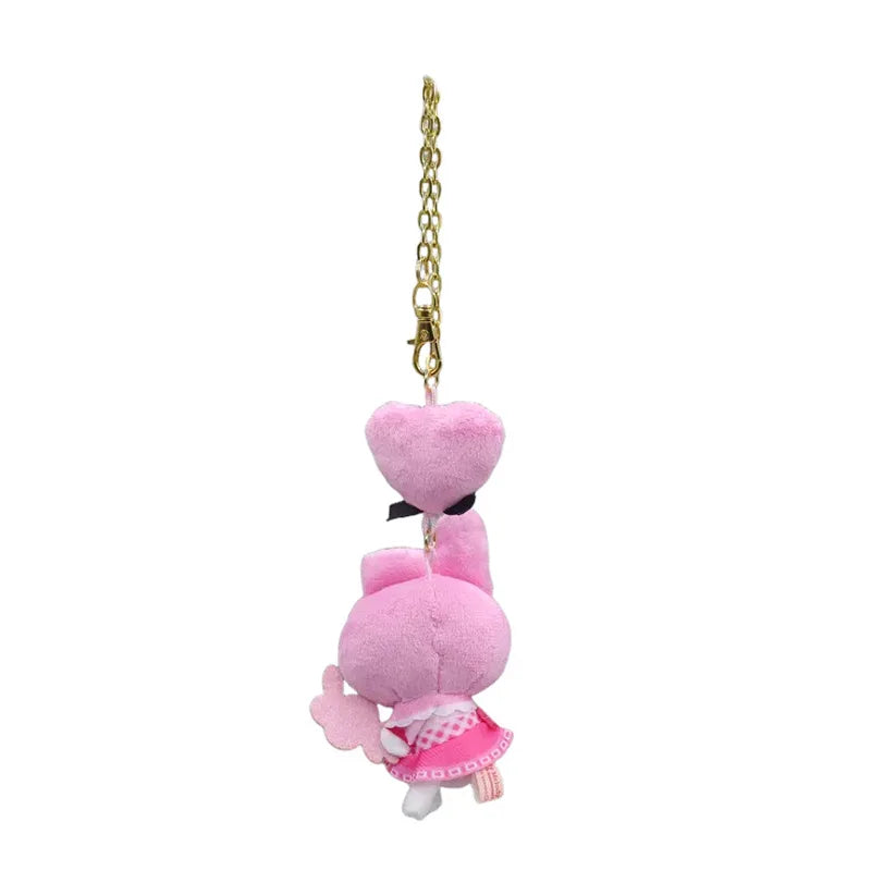 Sanrio Kuromi My Melody Plush Toys Kawaii Keychain Cartoon Decorative Stuffed Doll Backpack Pendant Creative Girl Birthday Gift