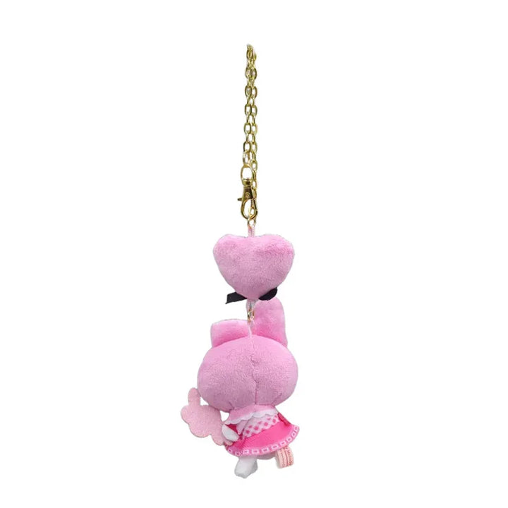 Sanrio Kuromi My Melody Plush Toys Kawaii Keychain Cartoon Decorative Stuffed Doll Backpack Pendant Creative Girl Birthday Gift