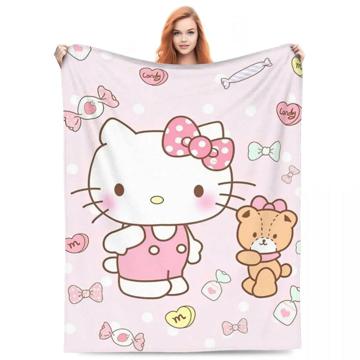Hello Kitty Zodiac Aquarius Fuzzy Blankets Customized Throw Blanket for Home Hotel Sofa 200x150cm Bedspreads