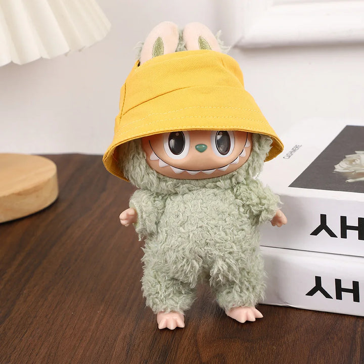 Labubu Doll Hat 15/17cm Plush Doll'S Accessories Bucket Hat Sitting Party Labubu I II Idol Dolls Hat