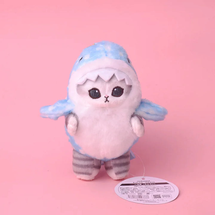 Newest Japanese Cute Mofusand Shark Cat Plush Toys Kawaii Keychain Cartoon Backpack Small Pendant Decoration Boys Holiday Gifts