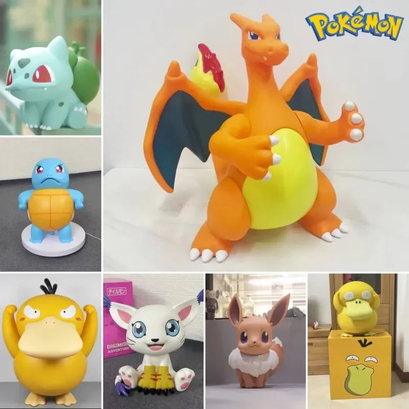 Pokemon 1:1 Large Figure Charmander Eevee Ibrahimovic Porkby Squirtle Raichu Model Doll Ornament Figurine Toy Surprise Gifts