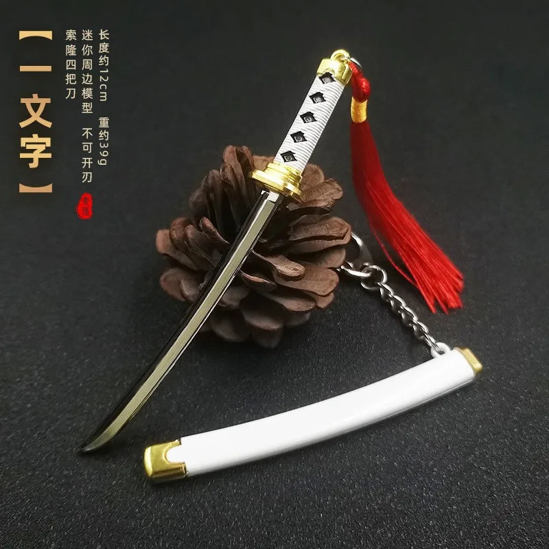 Mini Sword With Sheath China Ancient Sword Zinc Alloy Tang Hengdao Han Sword Weapon Model Keychain Pendant Cosplay Accessories
