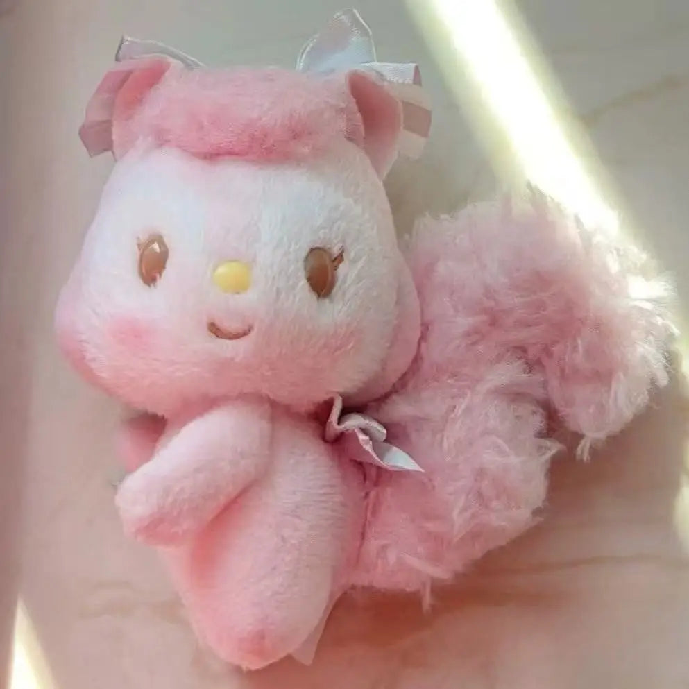 My Melody Best Friend little squirrel Cute Plush Keychain Pink Squirrel Soft Fluffy  Doll Kawaii Stuffed Animal Anime Backpack