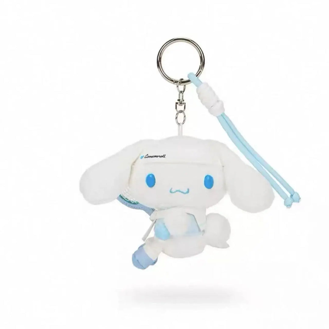 New Sanrio Tennis School uniform series My Melody Cinnamoroll Hello kitty Kuromi Plush Keychain Kawaii Anime Stuffed Bag Pendant