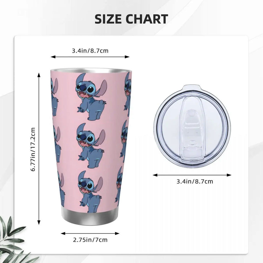 Funny & Stitch Insulated Tumbler with Straws Cute Koala Stainless Steel Thermal Mug Outdoor Travel Thermos Bottle Cup, 20oz