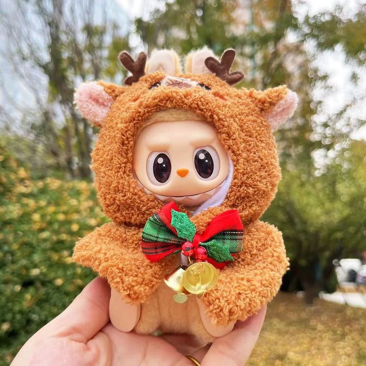 17cm Labubu I II Idol Dolls Clothes Bell Shawl Outfit Christmas Cape Snowman Deer Korea Kpop Exo Clothing Plush Doll'S Clothes