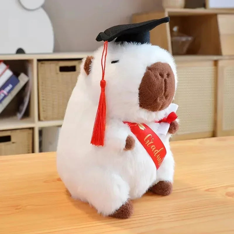 Doctor Hat Capybara Plush Toy Graduate Plush Dolls Cute Stuffed Animal Plushie Cute Pendant Soft Cartoon Pillow Graduation Gift