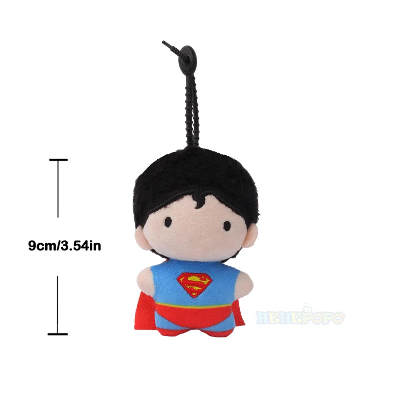 9cm DC Movies Superman Batman Harley Quinn Plush Toy Soft Keychain Creative Cartoon Gift for Christmas Halloween
