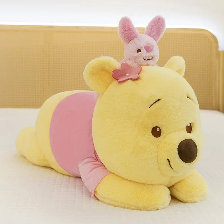 Disney Stitch Plush Toys Cartoon Anime Plushie Winnie Dolls Sleeping on The Stomach Pillow Soft Stuffed Xmas Gift for Kid