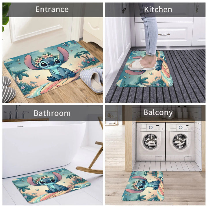 Cute Cartoon Koala Stitch Merch Memory Foam Bath Mat Rug Non-Slip Soft  Bathroom Floor Rugs Carpet For Bath Shower Tub