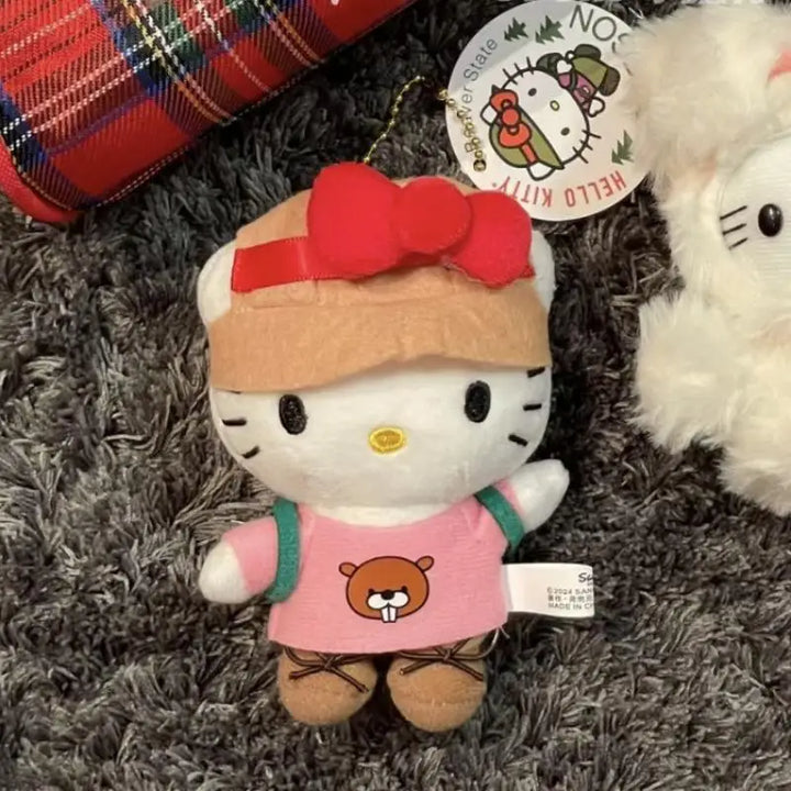 Kawaii Sanrio Hello Kitty Hiking Bag Pendant Cartoon Plush Toys Keychain Accessories Boy and Girl Couple Birthday Creative Gifts