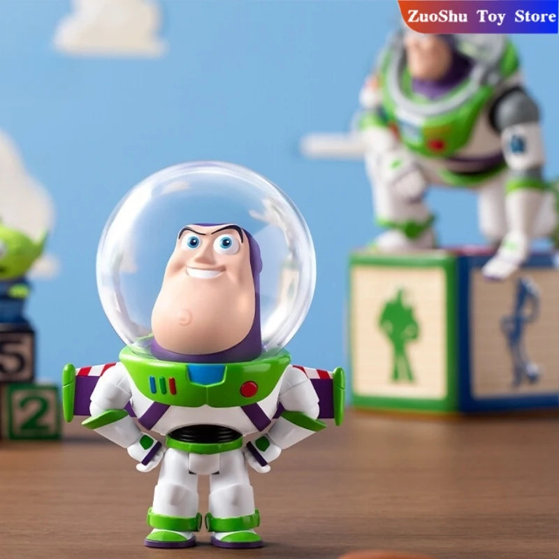 Martube Pixar Disney Toy Story Buzz Lightyear Decorations Hand-Made Animation Around Art Movable Toy Nightlight Collection Gifts