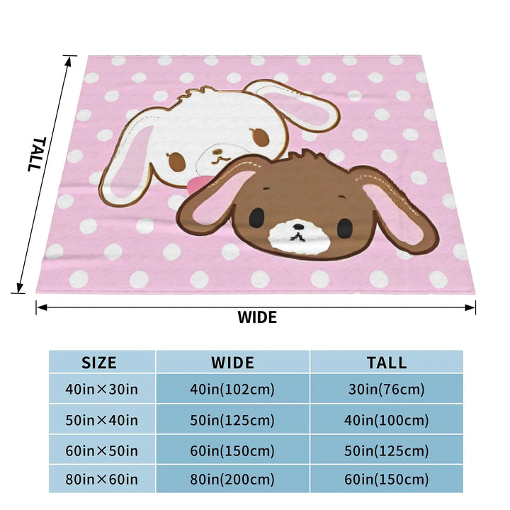 Cute  Sugar Rabbit Sugarbunnies  Blanket Sanrio  Plush Awesome Warm Throw Blankets for Home Summer