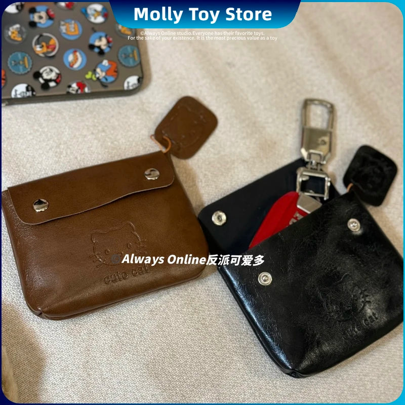 Sanrio Hello Kitty Classic Coin Purse Cortex Short Wallet Storage Bag Anime Peripheral Id Set Storage Bag Student Wallet Gifts