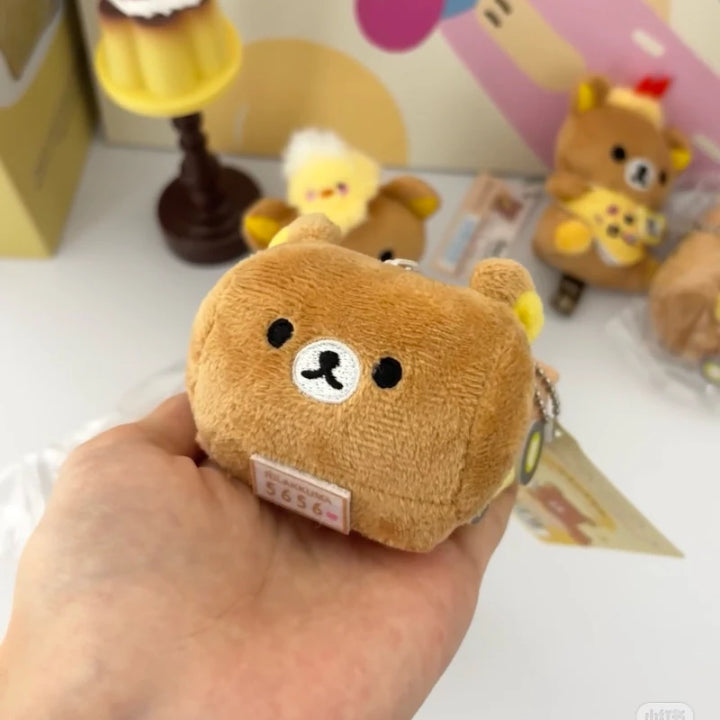 Cartoon Rilakkuma 20th Anniversary Plush Doll easy bear Temari bag Pendant Kawaii  Mini kuma car plush KeyChain Decoration Gift