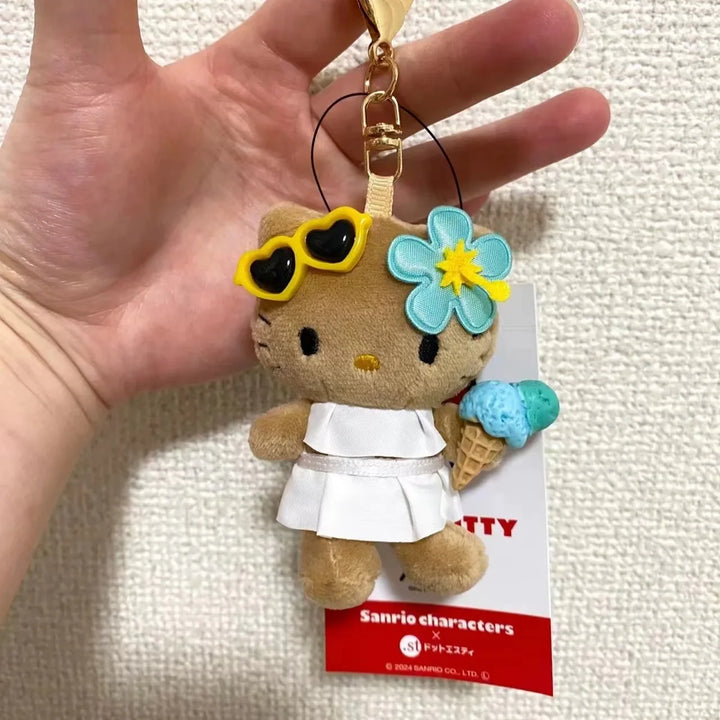 Sanrio Hello Kitty Tennis Plush Toys Kawaii Keychain Soft Stuffed Doll Backpack Pendant Cute Cartoon Decoration Birthday Gift